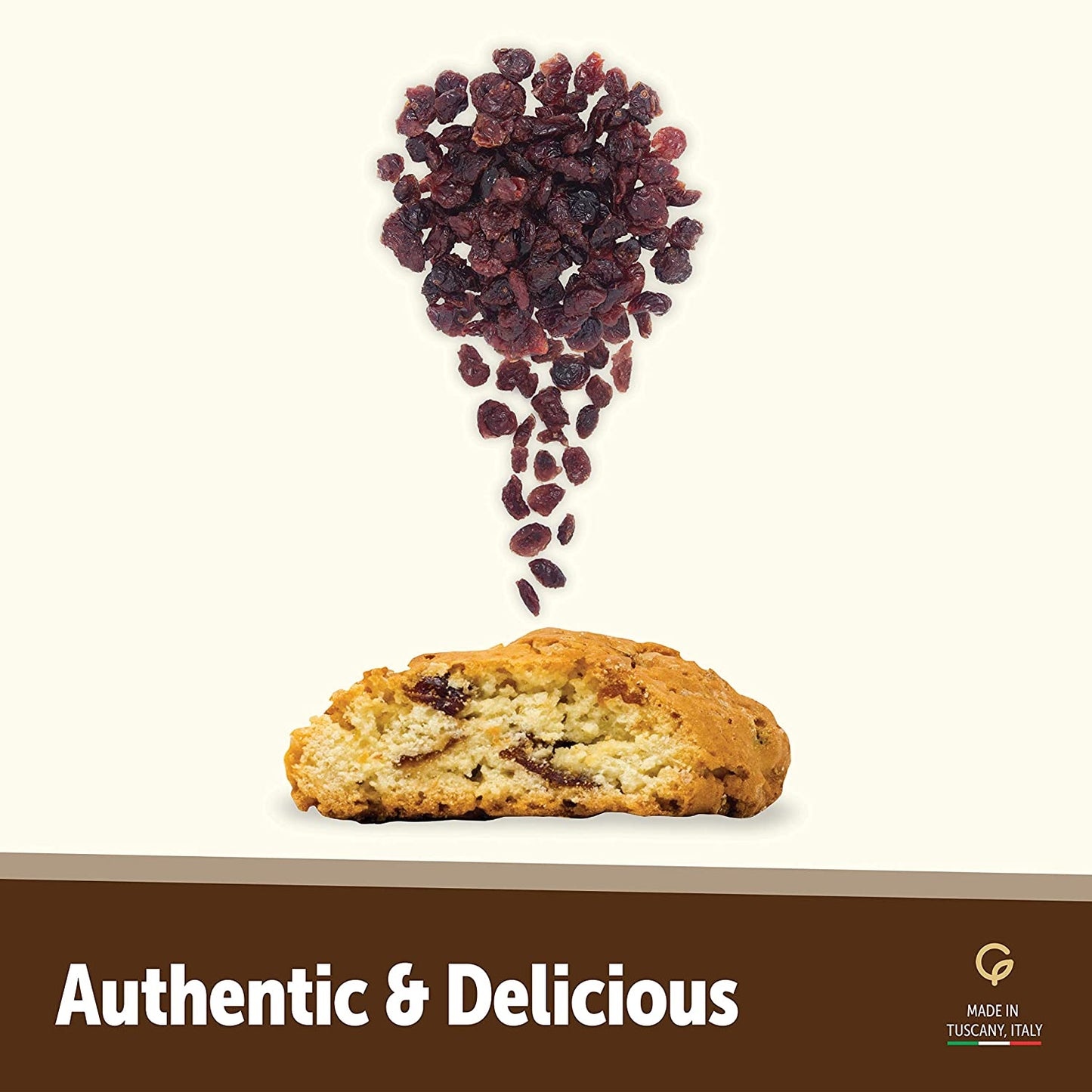 Gusta Authentic Biscotti Cookies Made in Tuscany, Italy - Cranberry