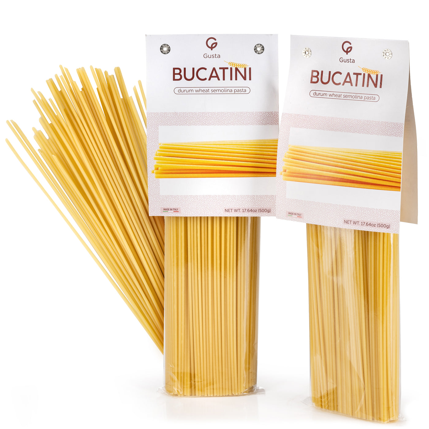 Gusta bucatini thick spaghetti noodles close-up