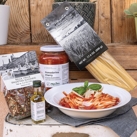 Gusta Tomato Spaghetti Pasta Meal Kit - USDA Organic - Non-GMO Durum Wheat Semolina - Makes 5 Meals
