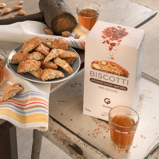 Gusta Authentic Biscotti Cookies Made in Tuscany, Italy - Classic Almond