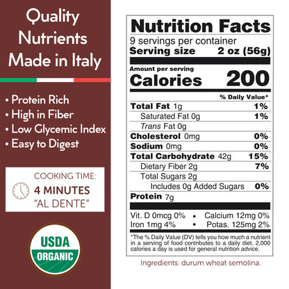 Gusta Bucatini Pasta - Non-GMO Durum Wheat Semolina