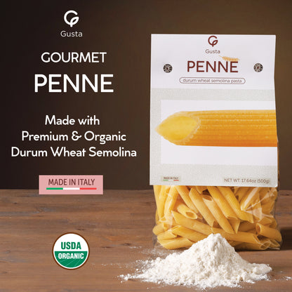 Gusta Penne Pasta - Non-GMO Durum Wheat Semolina